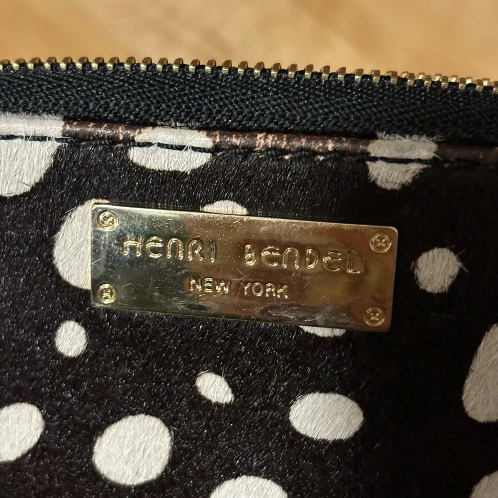 Henri Bendel  animal Print Leather Cowhide Wallet. Carlyle mini haircalf